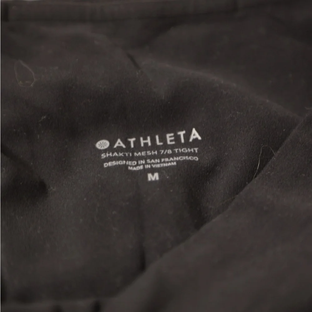 Athleta Shakti Mesh 7/8 Tight Black Size M High Rise Leggings